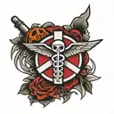 combat medic symbol tattoo design idea