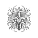 Traditional Ukrainian embroidery pattern with a hockey stick intertwined tattoo design idea