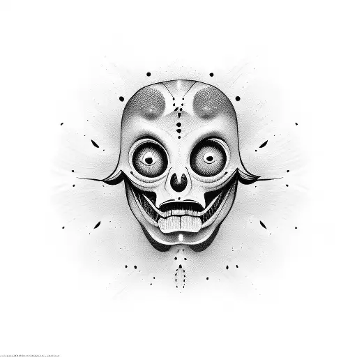 simile face dark creepy tattoo design idea