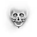 simile face dark creepy tattoo design idea