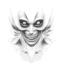 simile face dark creepy tattoo design idea