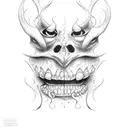 simile face dark creepy tattoo design idea