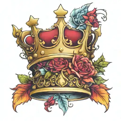 crown with M W incorporated tattoo design idea