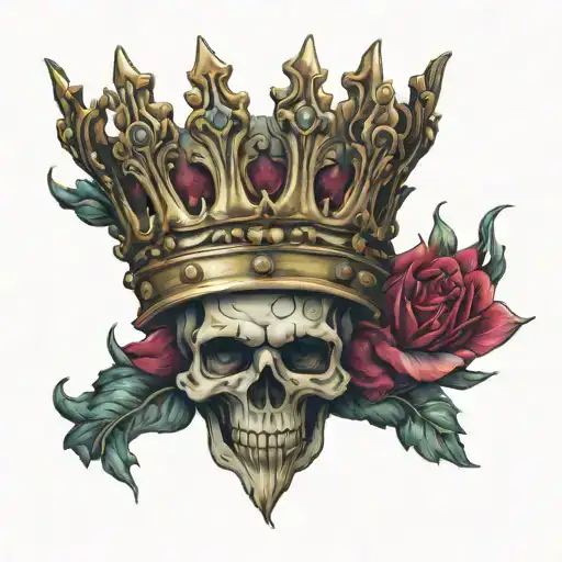 crown with M W incorporated tattoo design idea