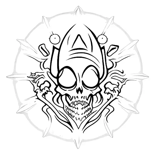 Grim Reaper holding a crystal ball tattoo design idea