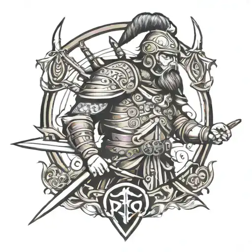 Scottish warrior tattoo design idea