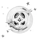 moon and stars tattoo design idea