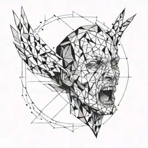 internal screaming person trapped tattoo design idea