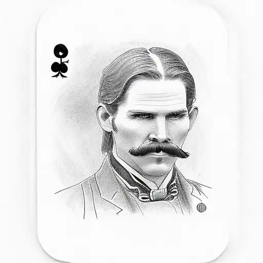 Playing cards featuring Wyatt Earp and Doc Holliday tattoo design idea