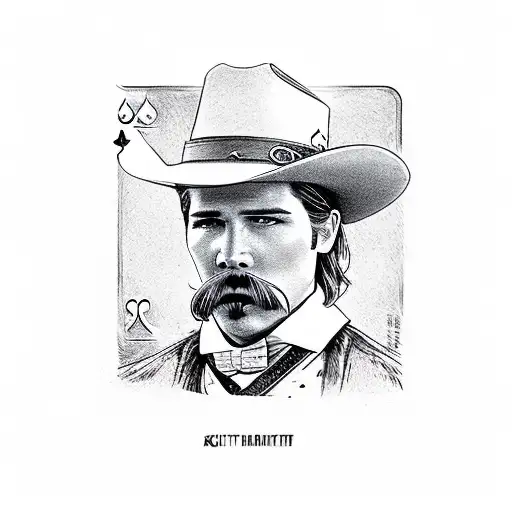 Playing cards featuring kurt Russell Wyatt Earp and val kilmer Doc Holliday tattoo design idea