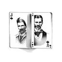 Playing cards featuring Wyatt Earp and Doc Holliday tattoo design idea