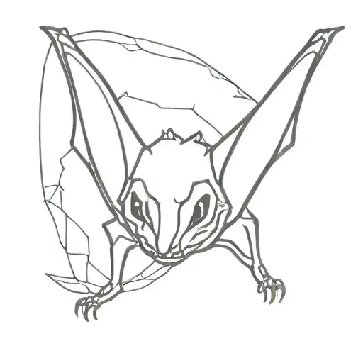 cute mexican free tailed bat tattoo design idea
