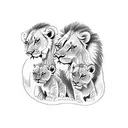 daddy lion with two lion cubs tattoo design idea