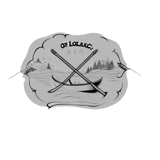 an oar and a plow tattoo design idea