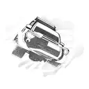 A sleek and futuristic-looking Toyota 4Runner speeding through a cityscape at night tattoo design idea