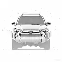 A sleek and futuristic-looking Toyota 4Runner speeding through a cityscape at night tattoo design idea