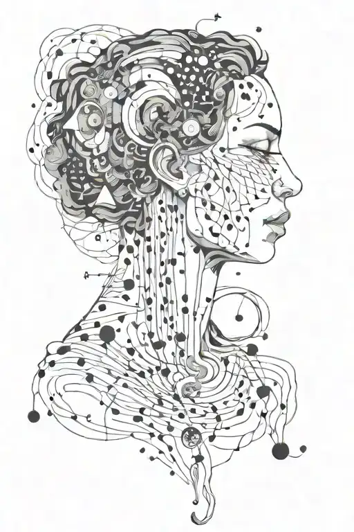 soul, mind, space, music, strength and darkness tattoo design idea