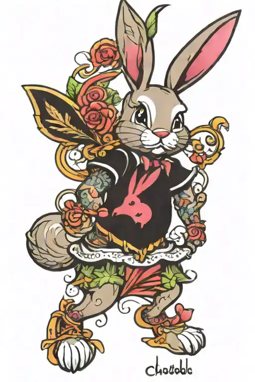 chutulu playboy bunny logo tattoo design idea