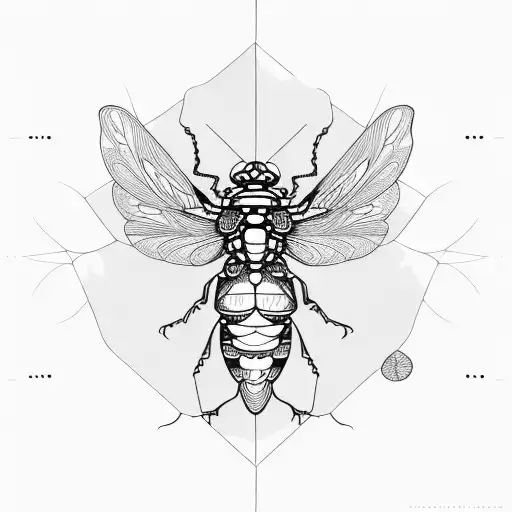 Cicada with closed wings tattoo design idea