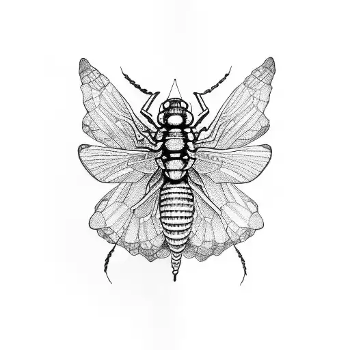 Cicada music tattoo design idea