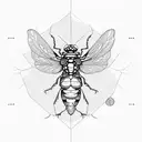 Cicada with closed wings tattoo design idea
