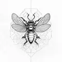 Cicada with closed wings tattoo design idea