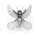 Cicada with closed wings tattoo design idea