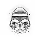 gangster with hood and guns tattoo design idea