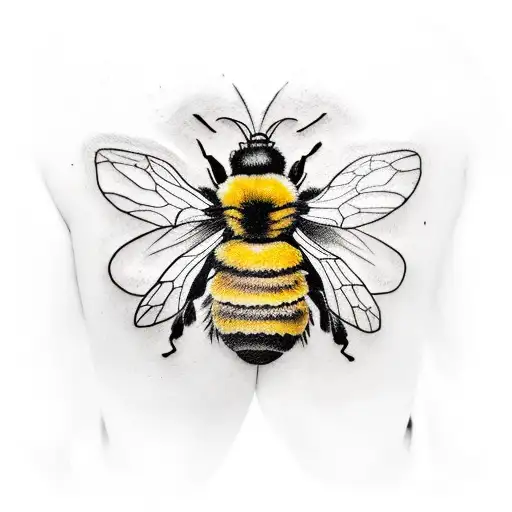bumble bee and massage tattoo design idea