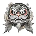 Daruma doll tattoo design idea