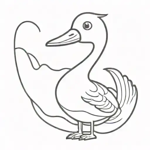 silly goose being silly tattoo design idea