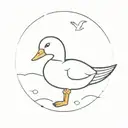 silly goose being silly tattoo design idea