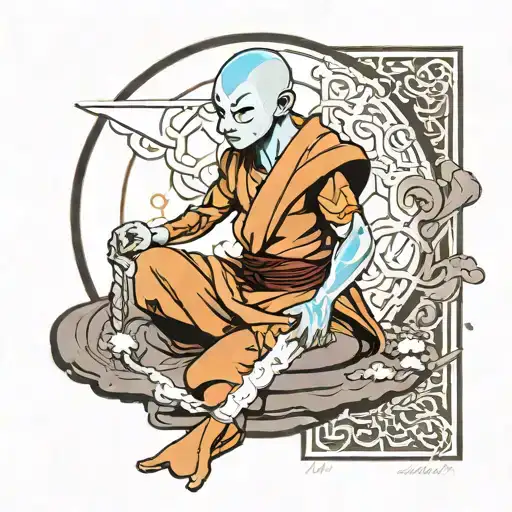 Avatar Aang meditating tattoo design idea