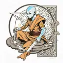 Avatar Aang meditating tattoo design idea