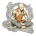 Avatar Aang meditating tattoo design idea