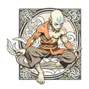 Avatar Aang meditating tattoo design idea