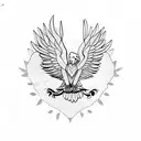 eagle with open wings tattoo design idea