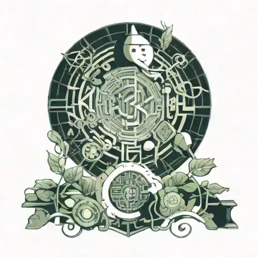 snowman money tree growing tattoo design idea