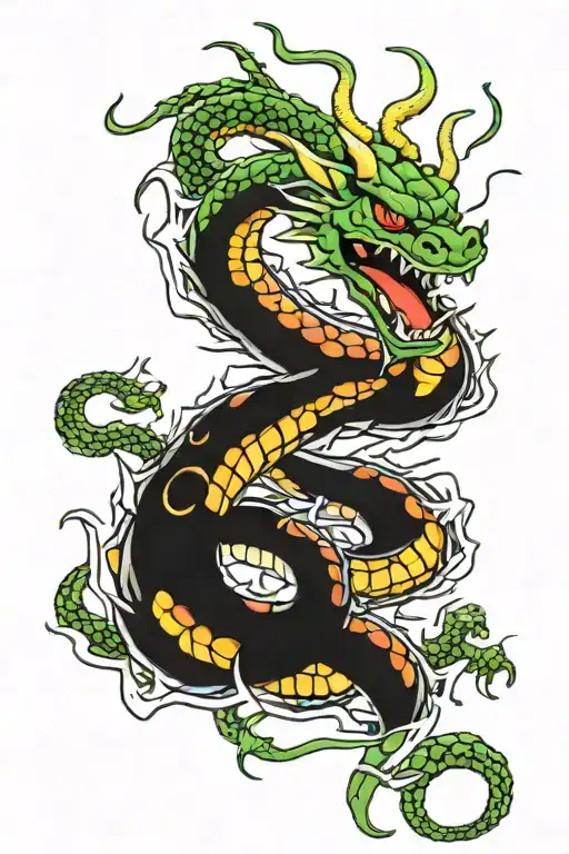 shenron dragon from dragonball   tattoo design idea