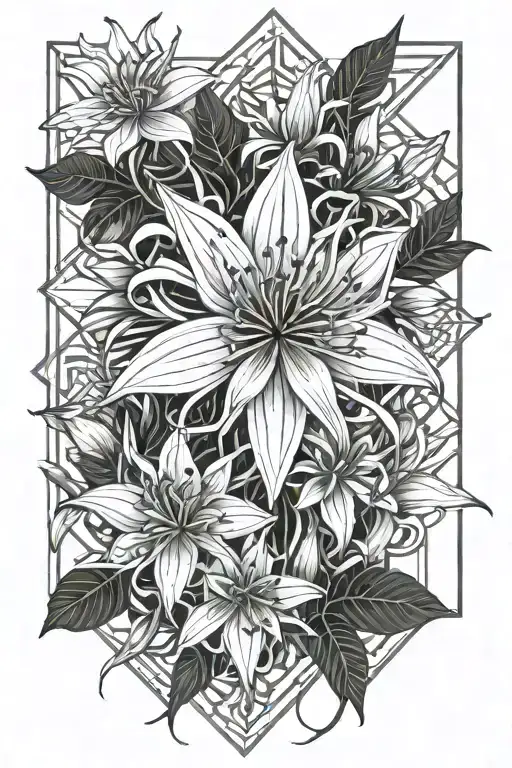 spider lily tattoo design idea