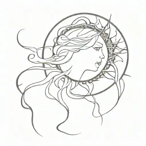 half sun from tangled  tattoo design idea