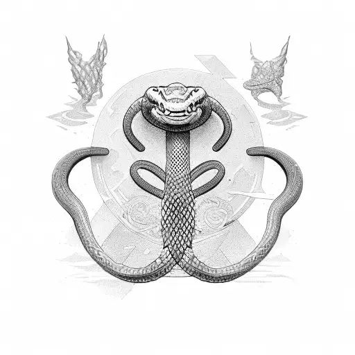 snake around a sword  tattoo design idea