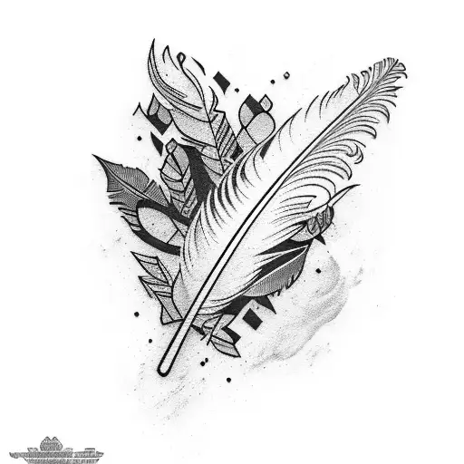 Bird feather tattoo design idea