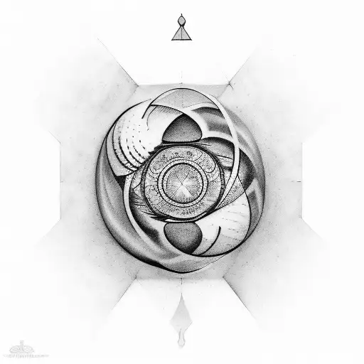 A tattoo featuring Pitágoras' theorem with a nautilus shell tattoo design idea
