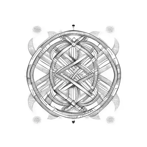 A stylized DNA double helix with the phi symbol tattoo design idea