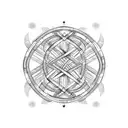 A stylized DNA double helix with the phi symbol tattoo design idea