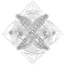 A stylized DNA double helix with the phi symbol tattoo design idea