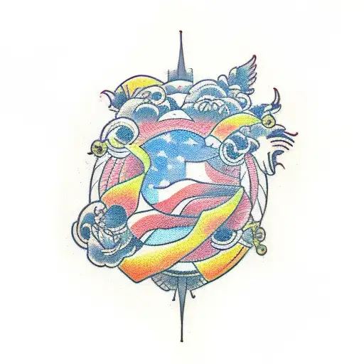 floating grassland  tattoo design idea