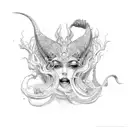 siren body tattoo design idea