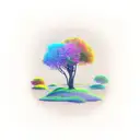 floating grassland  tattoo design idea